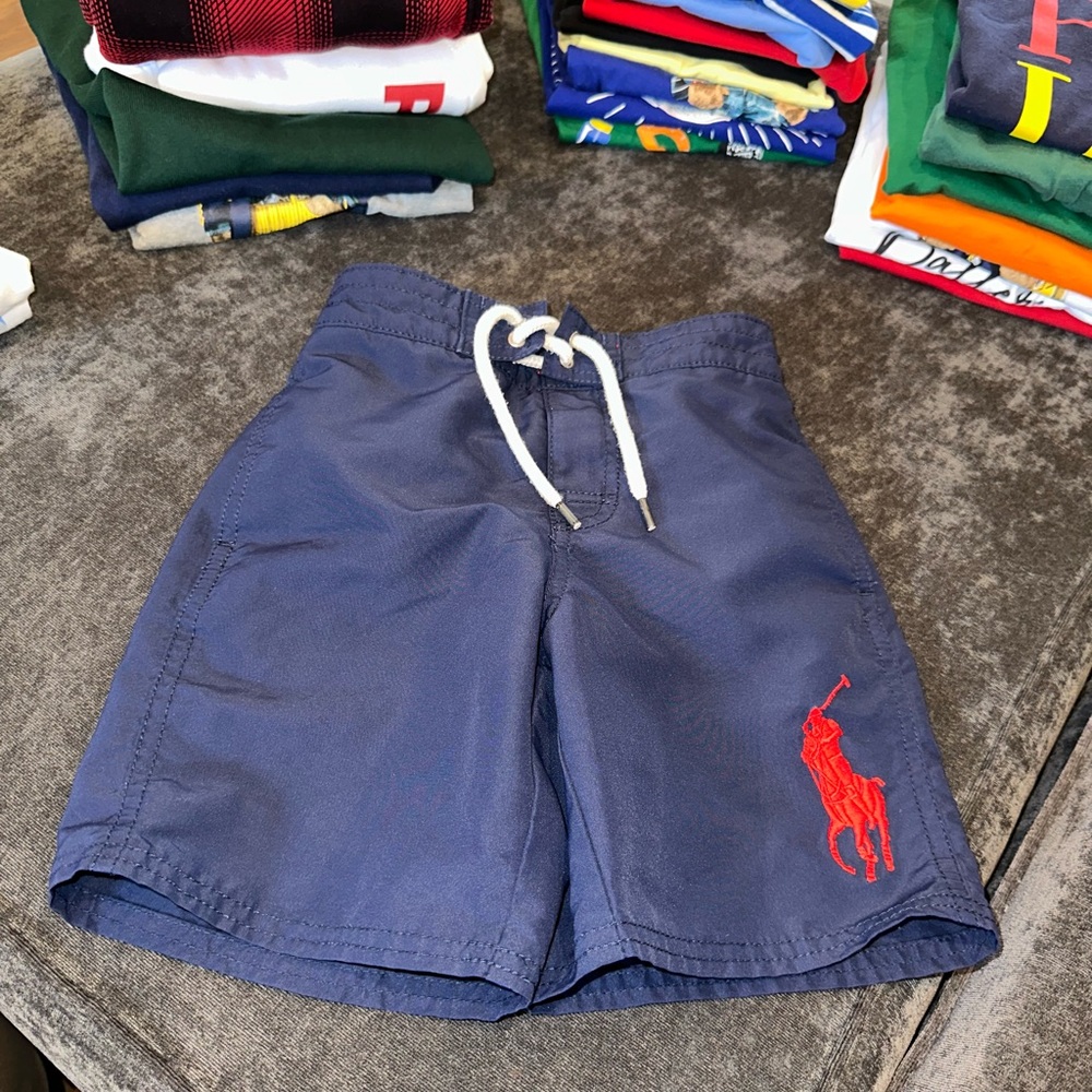 Boys navy Polo Ralph lauren swim trunks
